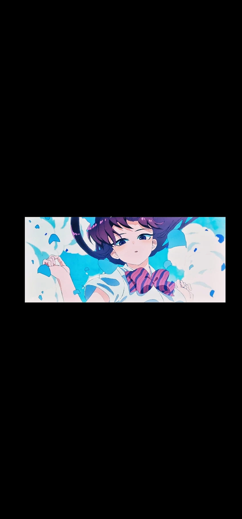 Komi no puede comunicarse, komi shouko, azul eléctrico, komi san, escena de anime fondo de pantalla del teléfono