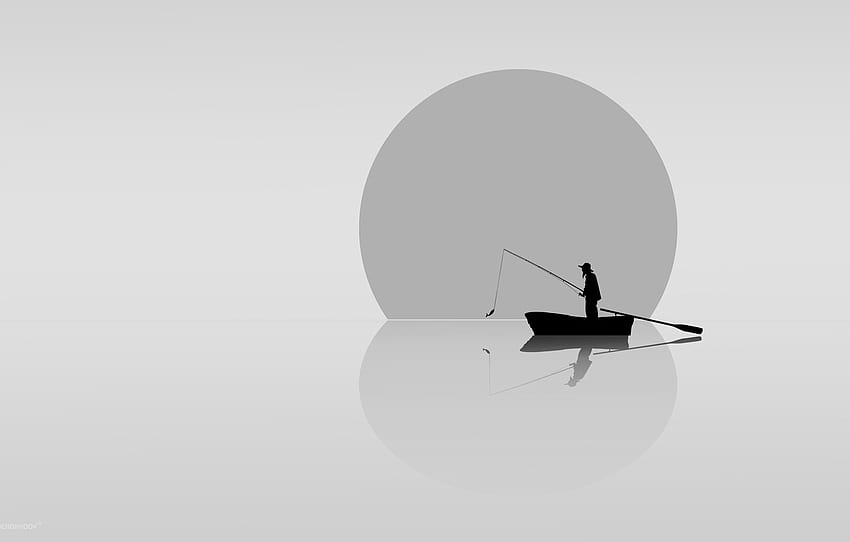 boat, China, vector, fisherman for , section минимализм, Chinese Boat HD wallpaper