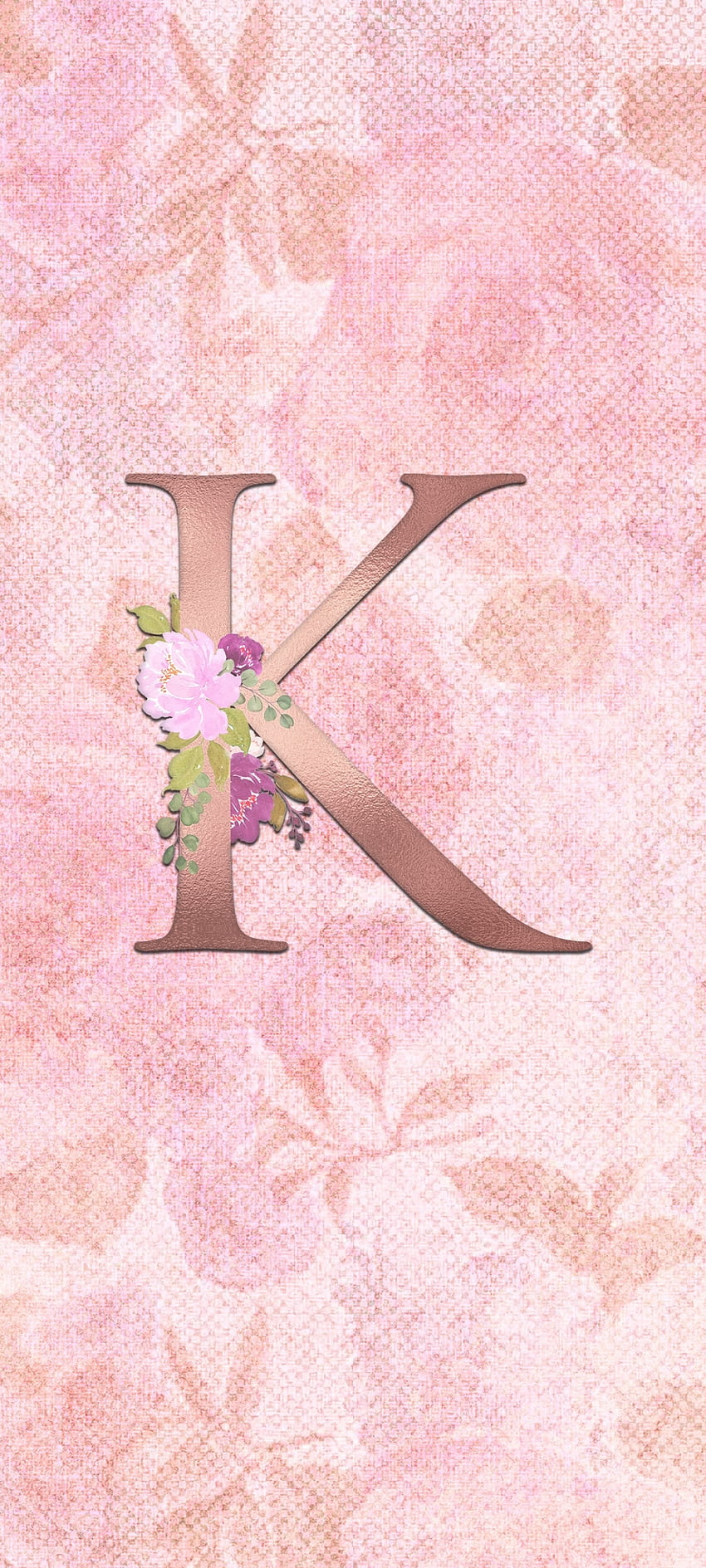 Rose gold flower K, magenta, flowers, latter K, pink, alphabet HD phone wallpaper