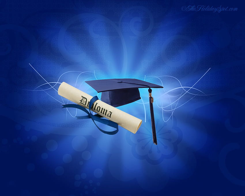 Diploma di scuola superiore Laurea e background, Blue School Sfondo HD