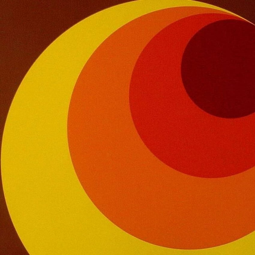 Apollo 70's Big Retro Circle Pomarańczowy Brązowy Żółty AS Creation, Retro Pomarańczowy Tapeta na telefon HD