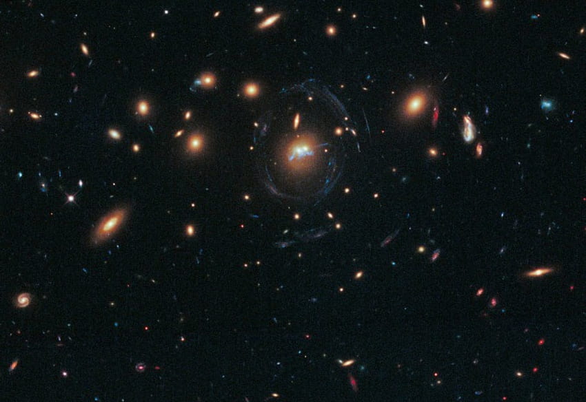 Eine blaue Sternenbrücke zwischen Cluster-Galaxien, Galaxie, Spaß, Weltraum, cool, Sterne HD-Hintergrundbild