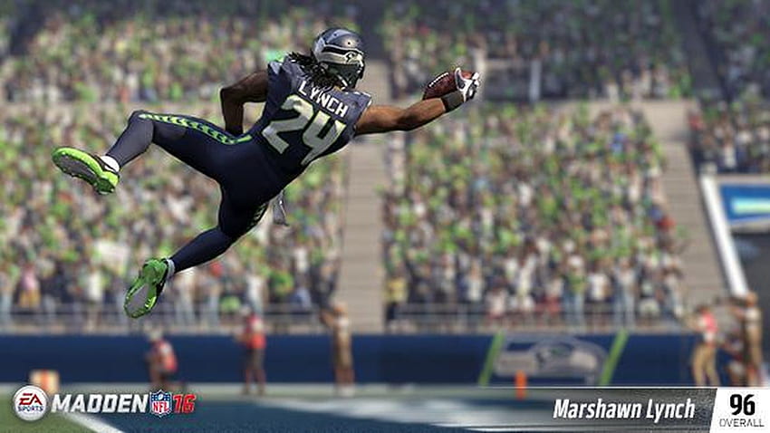 No, Marshawn Lynch will not grab his crotch in Madden NFL 16 HD wallpaper