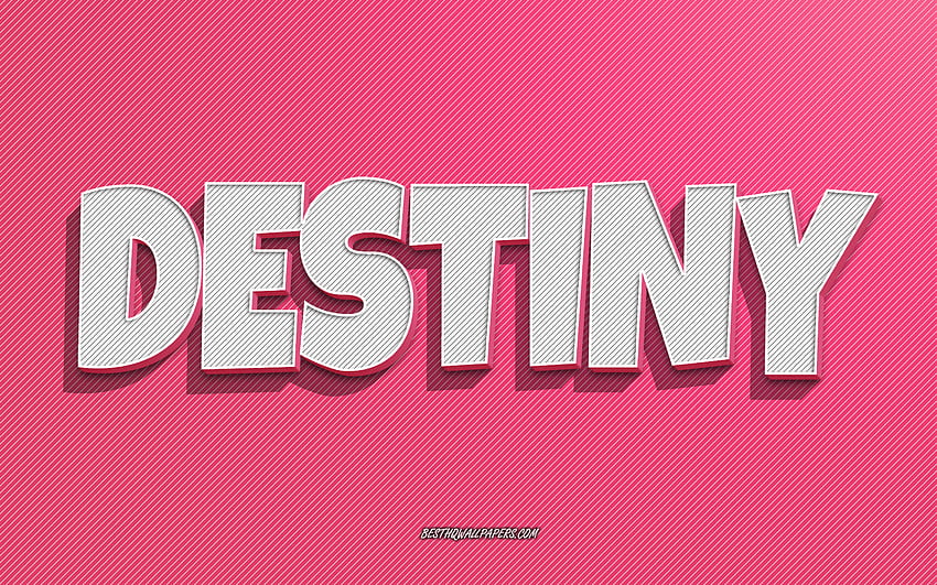 Destino, linee rosa, con nomi, nome Destiny, nomi femminili, biglietto di auguri Destiny, line art, con nome Destiny Sfondo HD