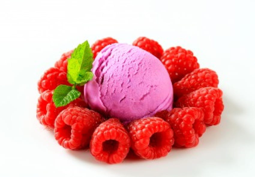 Yummy Dessert, sweet, yummy, dessert, berries, raspberry, ice cream HD wallpaper