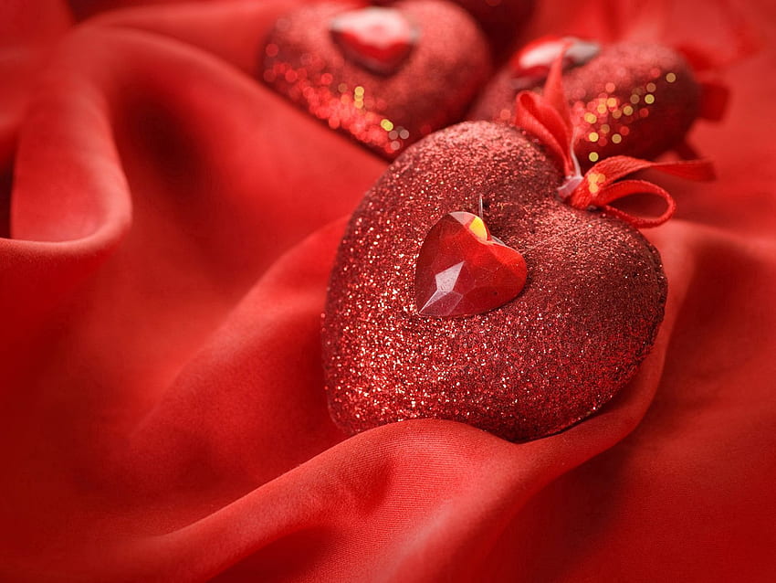 Love, Gift, Present, Heart, Silk HD wallpaper
