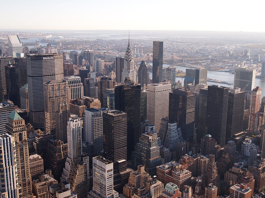 Manhattan, New York, bangunan, pemandangan kota Wallpaper HD