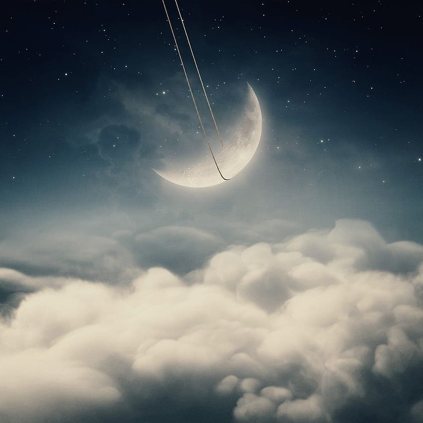 La luna oscillante di albulena panduri. Arte lunare, luna vintage Sfondo del telefono HD