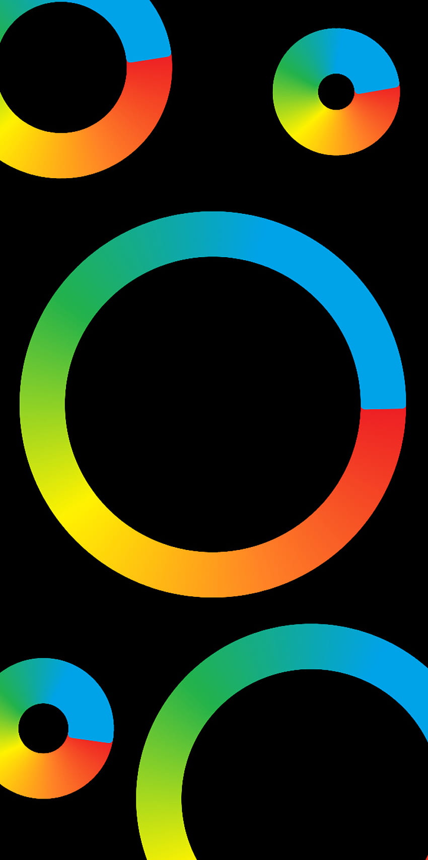 Pixel style design, rainbow, symbol, colorfulness, black, dark, circles, colours HD phone wallpaper