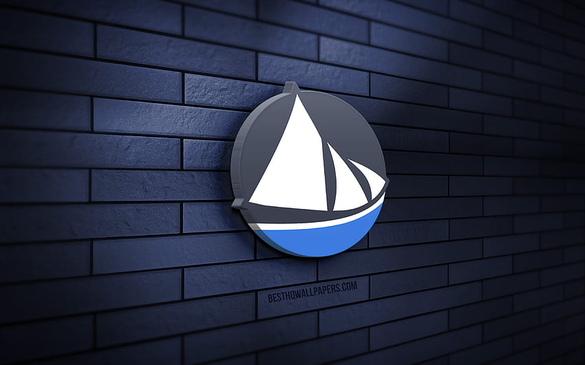 Solus 3D logo, , blue brickwall, Solus project, creative, Linux, Solus logo, 3D art, Solus HD wallpaper