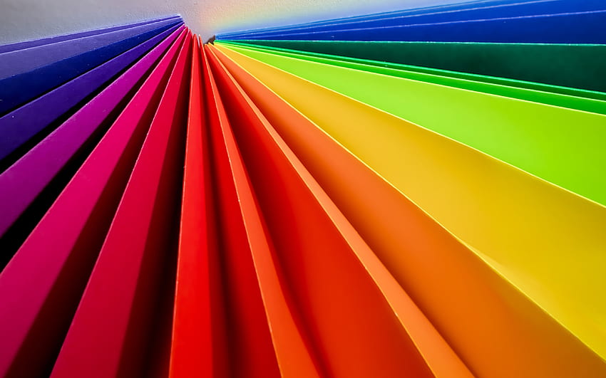 Rainbow background, colorful lines, material design, geometric shapes ...