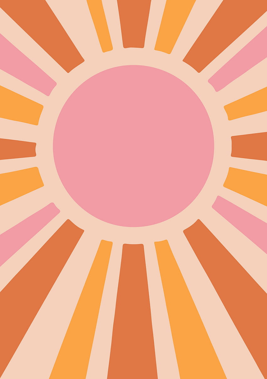 70er SONNE KUNSTDRUCK. Vintage Sun Print - Solar Star Print - Whimsical Sun Decor - Yellow Sun Art - Retro Poster Print. im Jahr 2020. Sonnenkunst, Retro-Poster, Posterdrucke HD-Handy-Hintergrundbild