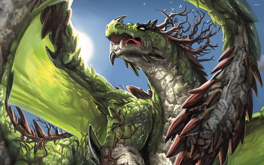 Green dragon - Fantasy, Green Dragon Eye HD wallpaper