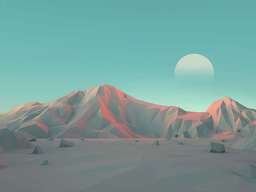 Gray mountains illustration , Mark Kirkpatrick, minimalism, low poly • For You For & Mobile HD wallpaper