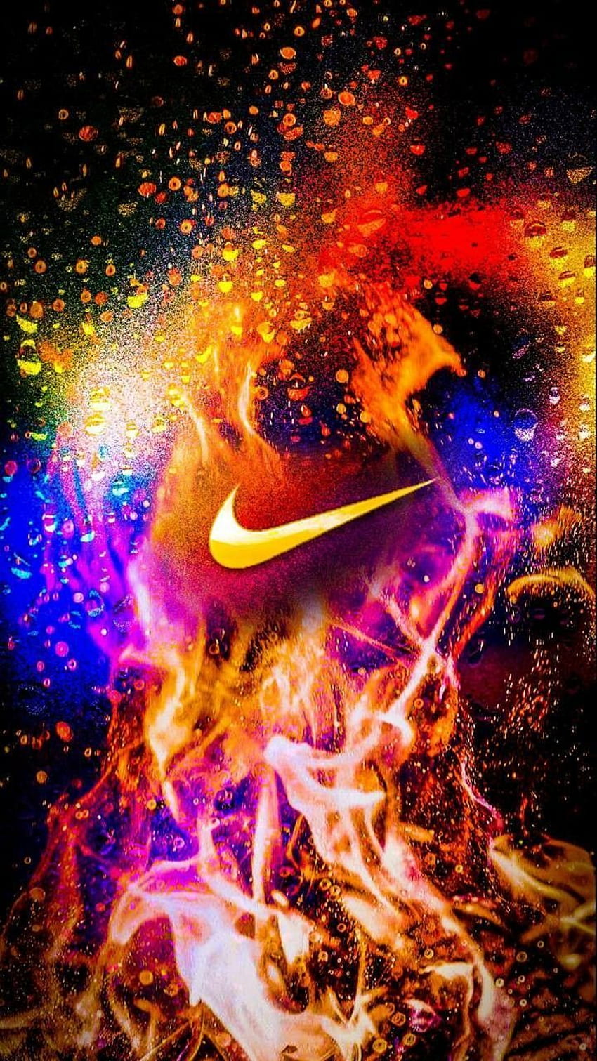 Red Flame Nike, Red Flames HD phone wallpaper
