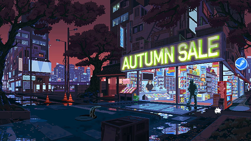 Steam Autumn Sale, Neon Autumn HD wallpaper