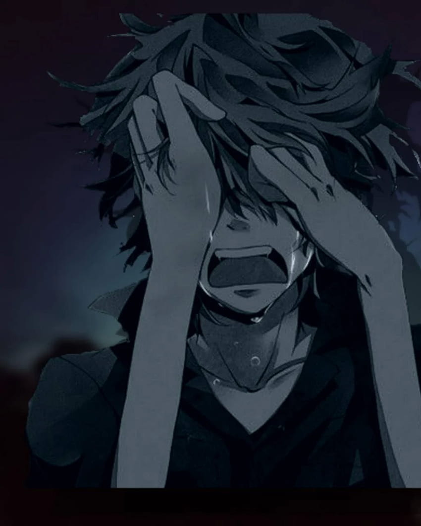 Crying anime boy, Sad Crying Anime Boy HD phone wallpaper