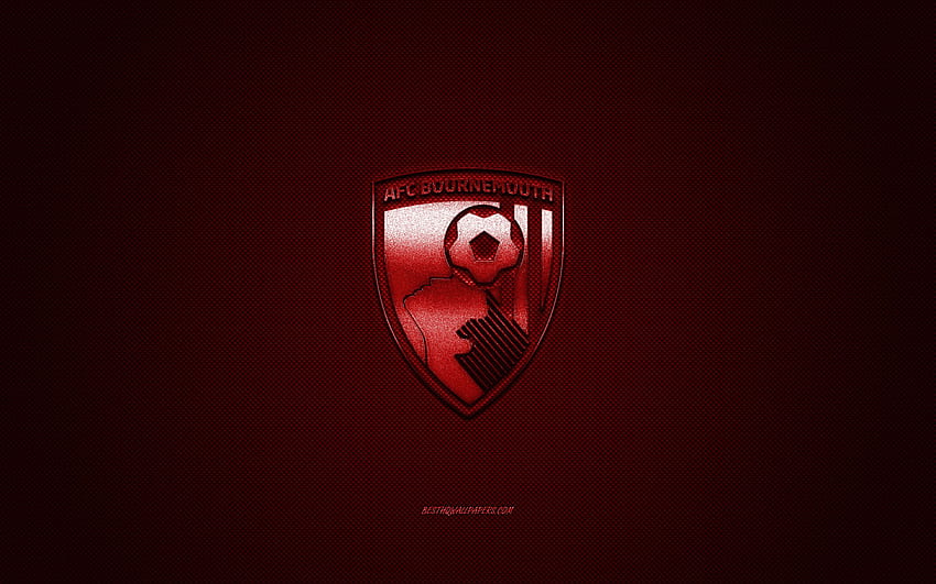 AFC Bournemouth, English football club, Premier League, red logo, red carbon fiber background, football, Bournemouth, England, AFC Bournemouth logo for with resolution . High Quality HD wallpaper