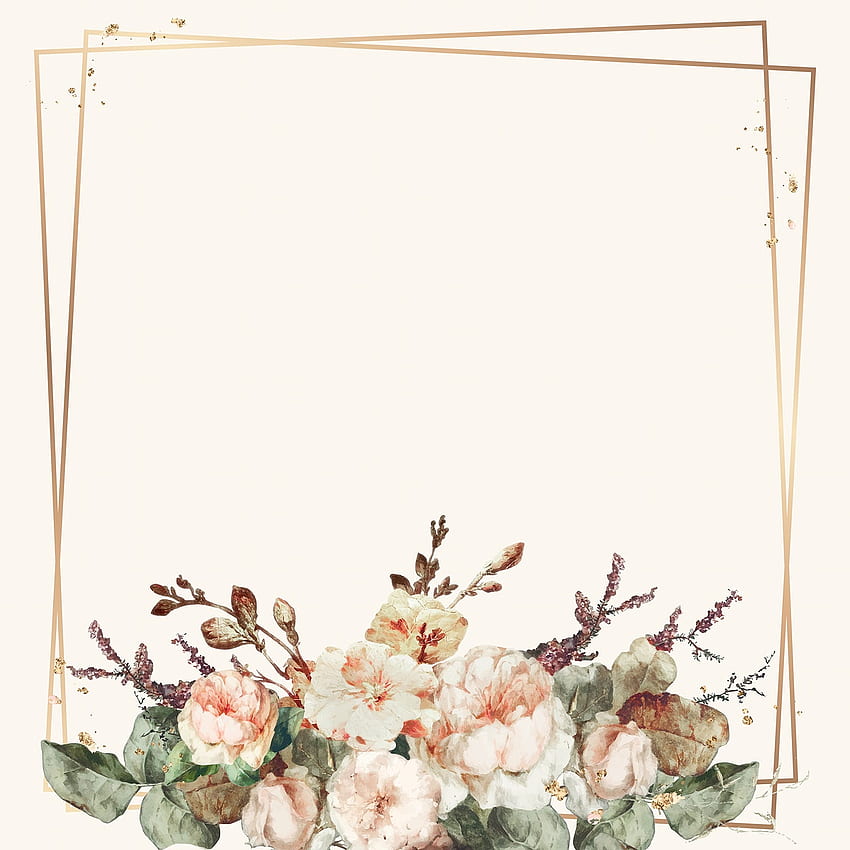Floraler goldener Rahmenvektor. Lizenzfreie Stock-Vektor, Vintage Blumenrahmen HD-Handy-Hintergrundbild