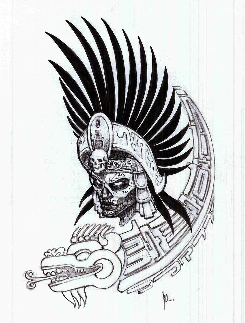 Aztec warrior tattoo sketches is . aztec warrior HD phone wallpaper
