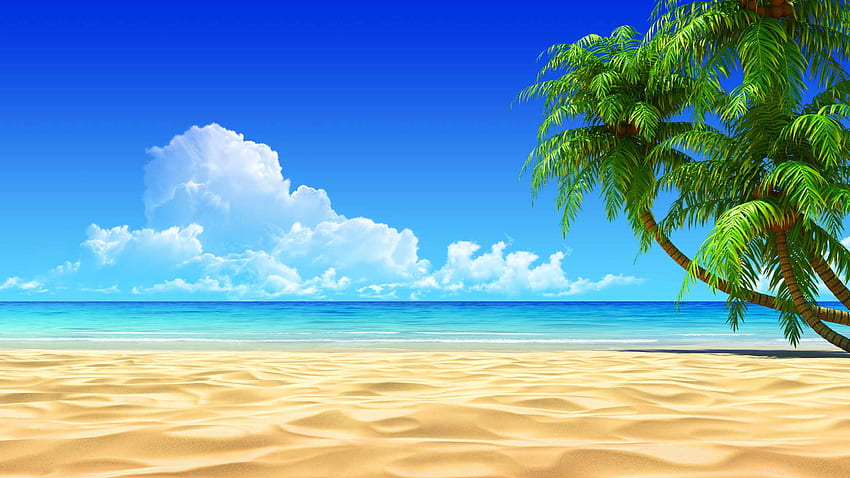 panoramic 16 9 type, Panoramic Beach HD wallpaper