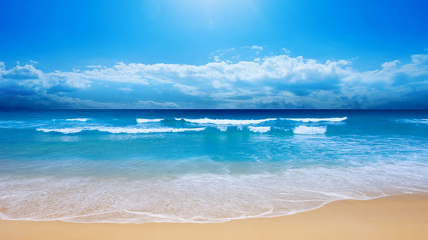 Oceano mais bonito, oceano azul celeste papel de parede HD