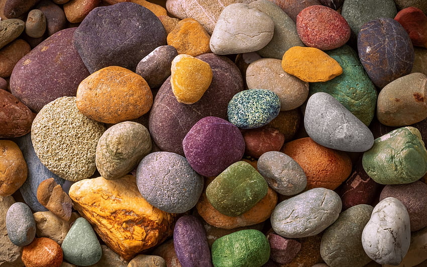 Pebbles, colorful, rocks, stones HD wallpaper