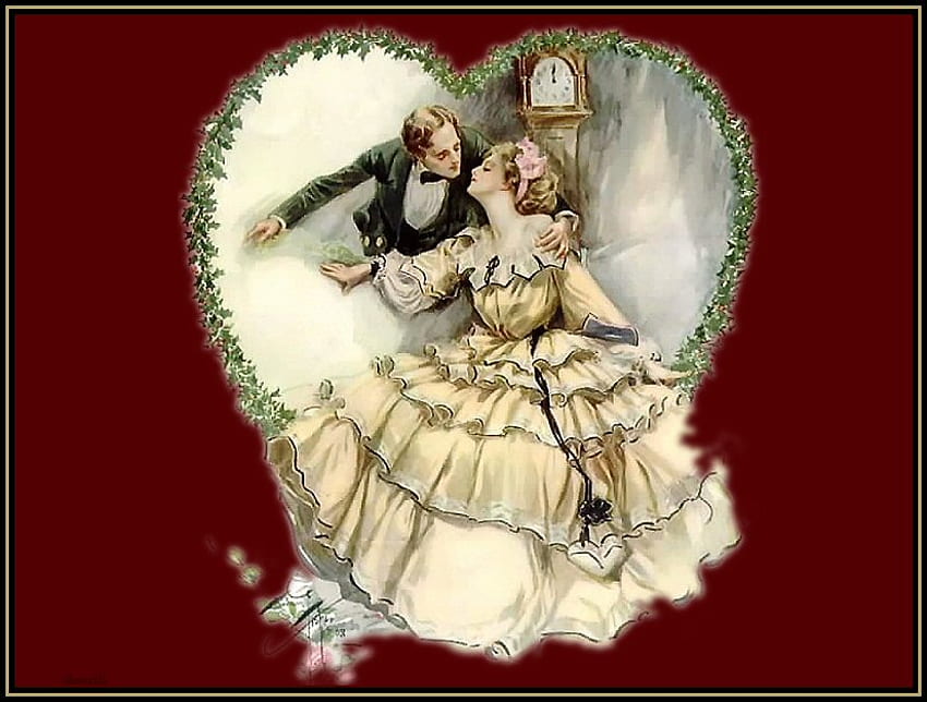 Ich liebe dich Harrison, Valentine, Mann, Liebe, Kuss, Victorian, Frau HD-Hintergrundbild