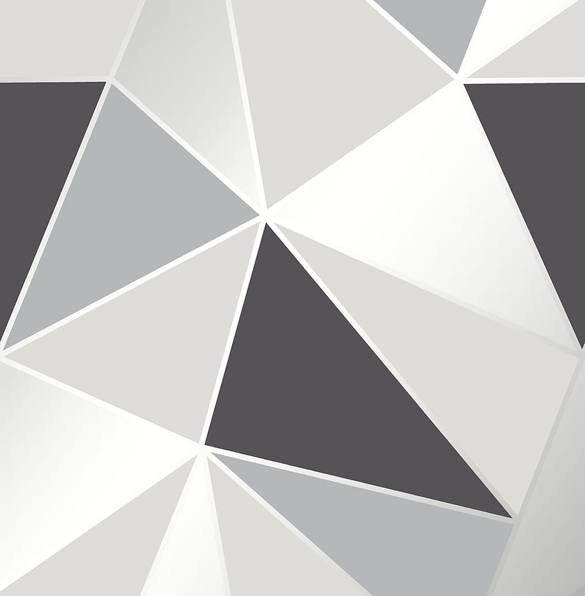 Geometric 3D Apex Triangle Modern Black Metallic Silver Fine Decor HD phone wallpaper