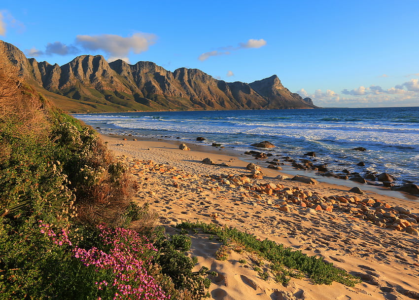 Natura, morze, piasek, brzeg, bank, Republika Południowej Afryki, Overberg Tapeta HD