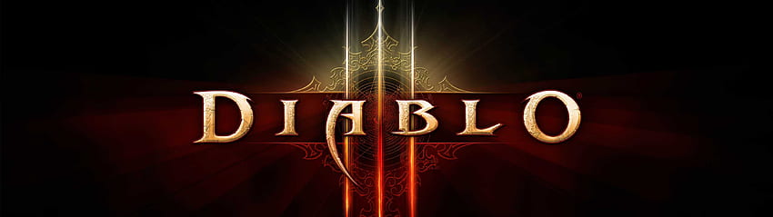 Podwójny monitor z logo Diablo 3 — Podwójny monitor Diablo 3 —, Podwójny ekran Diablo Tapeta HD