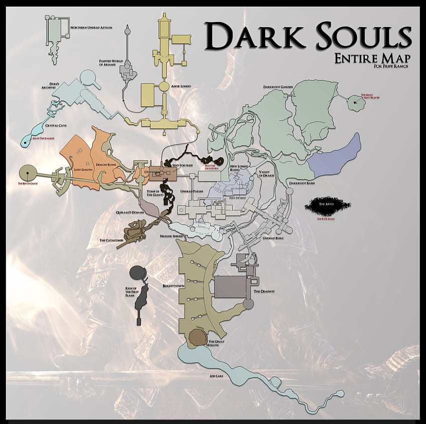 Carte du monde Dark Souls de la communauté Steam sur Fond d'écran HD