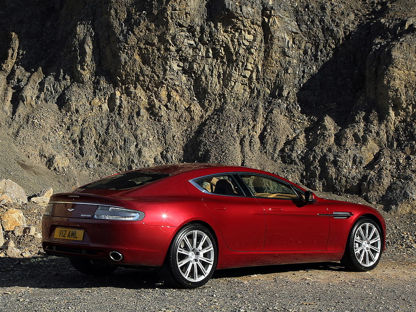 Aston Martin, automobili, roccia, vista laterale, 2009, Rapide Sfondo HD