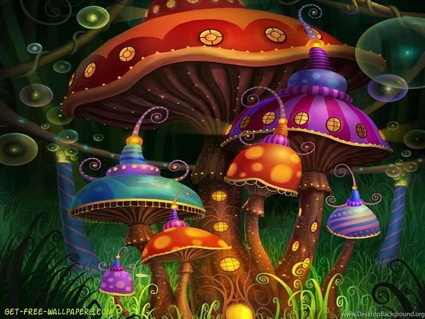 Magic Mushroom Background, Magic Mushroom Forest HD wallpaper