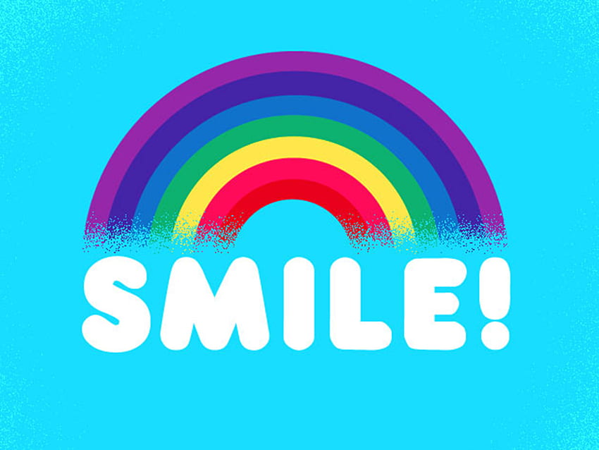 LÄCHELN!, gute Laune, Regenbogen, Spaß, Lächeln HD-Hintergrundbild