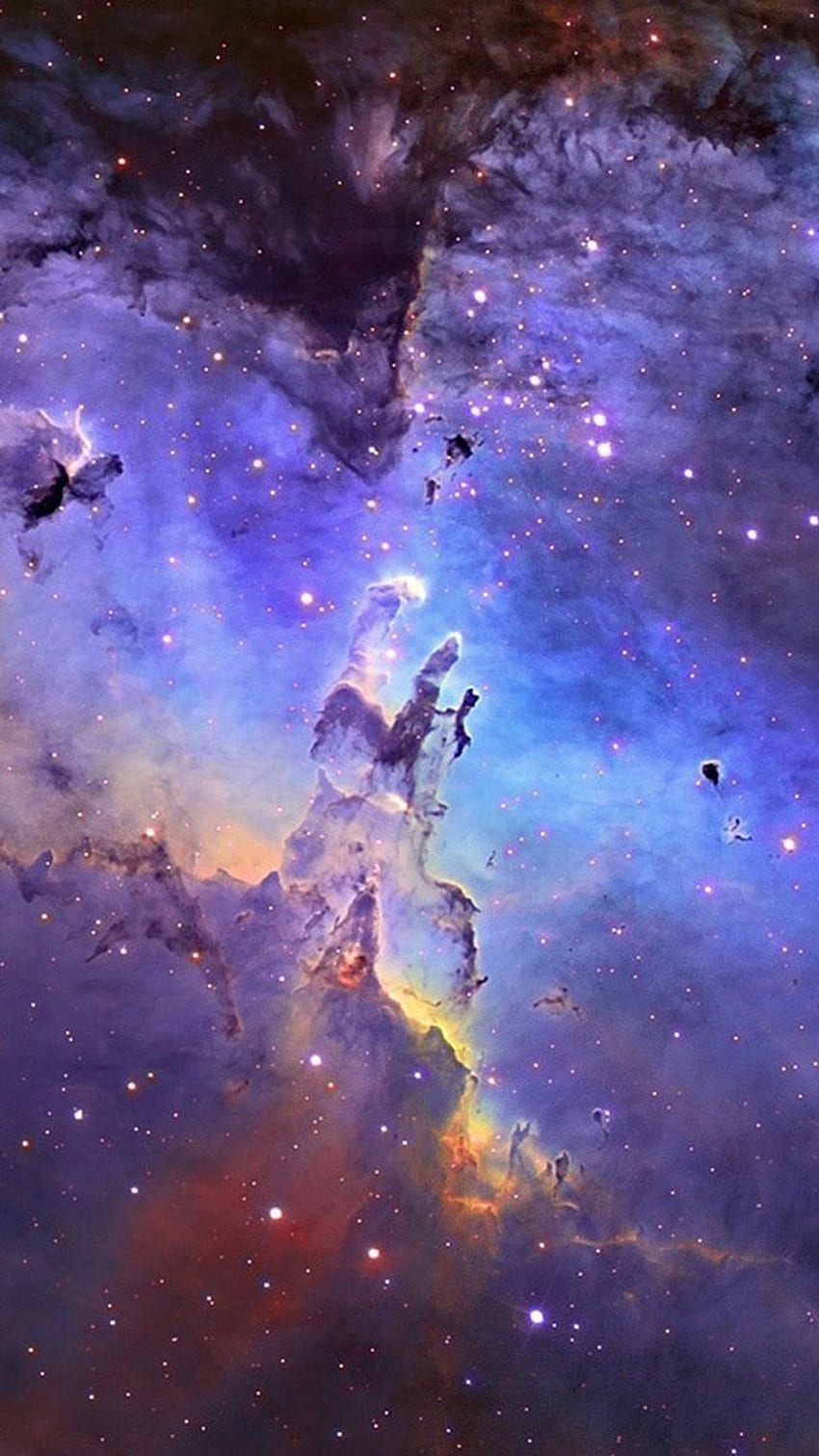 IPhone . Weltraum, Nebel, Galaxie, astronomischer, blauer violetter Galaxiennebel HD-Handy-Hintergrundbild