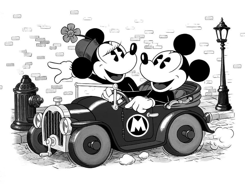 Retro Mickey Mouse, Vintage Red e Black Minnie Mouse papel de parede HD