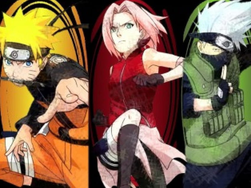 team kakashi, medical ninja, sakura haruno, naruto uzumaki, kakashi hatake, demon fox HD wallpaper