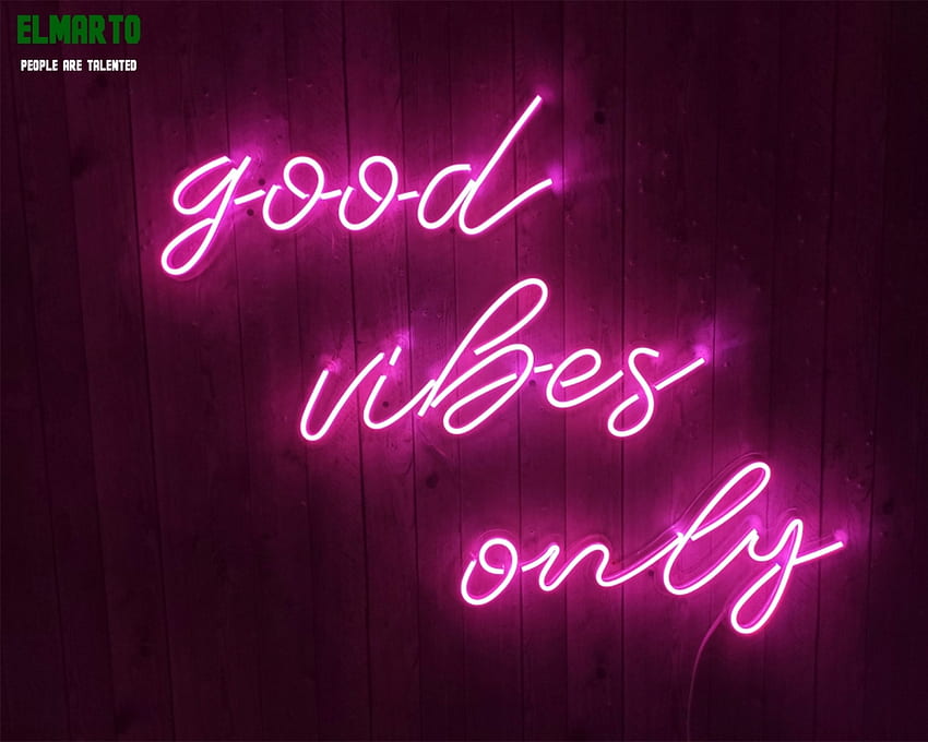 Good vibes only, Unbreakable Neon Sign, Neon Letters, Transparent background HD wallpaper