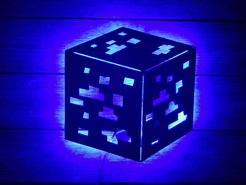 Arte de pared de luz nocturna de pared de mineral de diamante de Minecraft Mine Craft fondo de pantalla