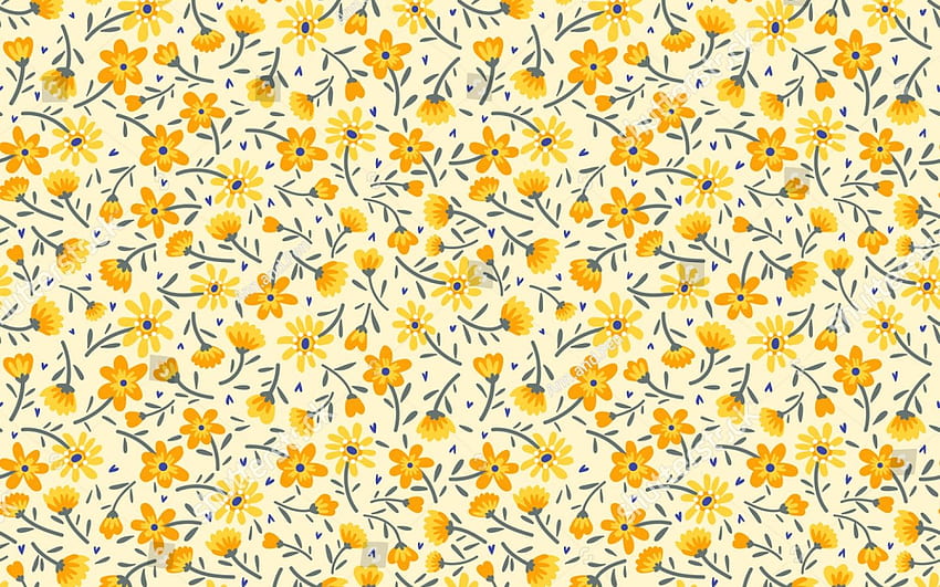 かわいいパターン小さな花小さな黄色ストック ベクトル []、モバイル & タブレット用。 かわいい黄色を探る。 かわいい黄色、黄色、黄色の背景 高画質の壁紙