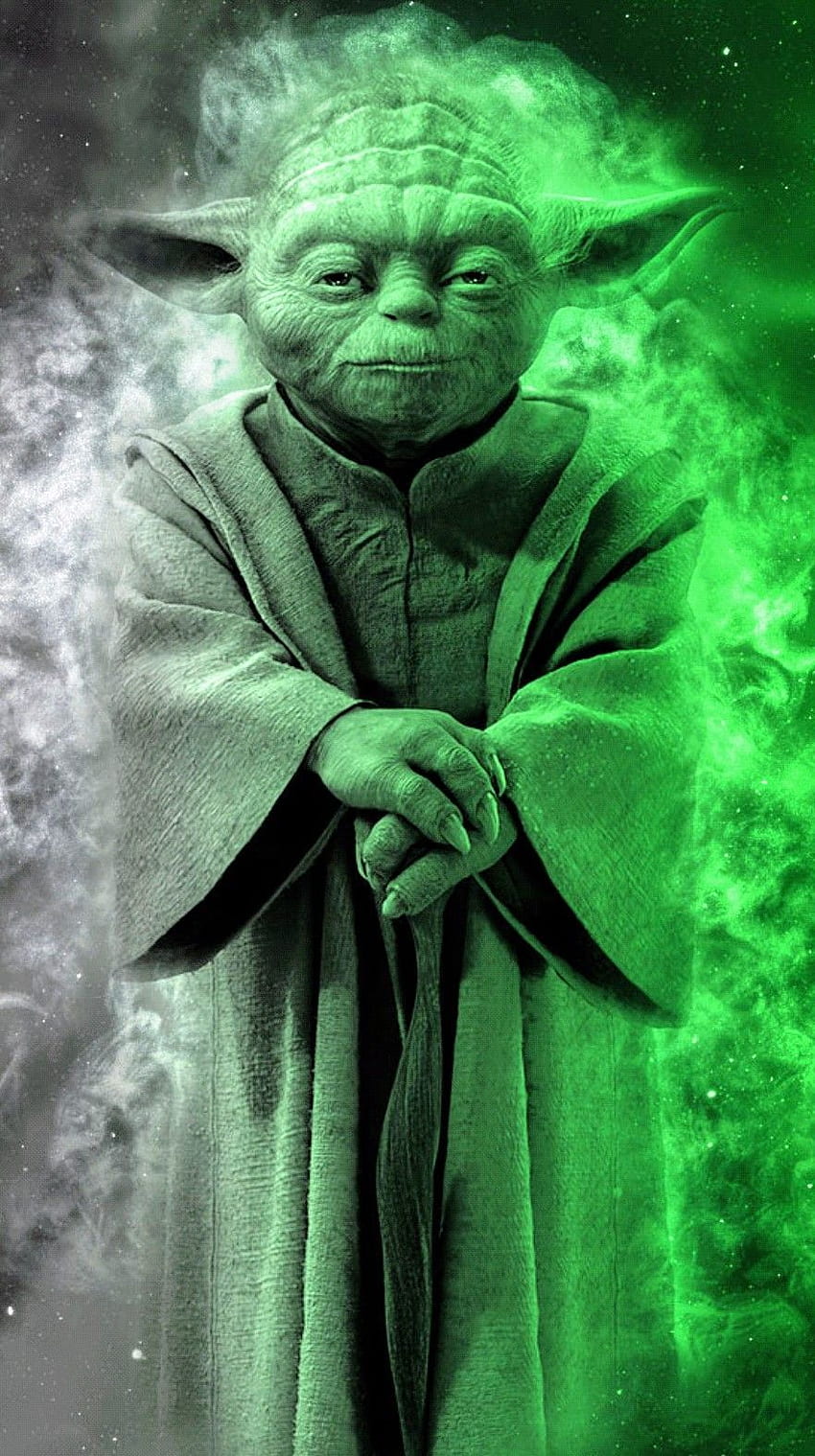 Opere d'arte dall'aspetto accattivante del Maestro Jedi Yoda. Sfondo del telefono HD