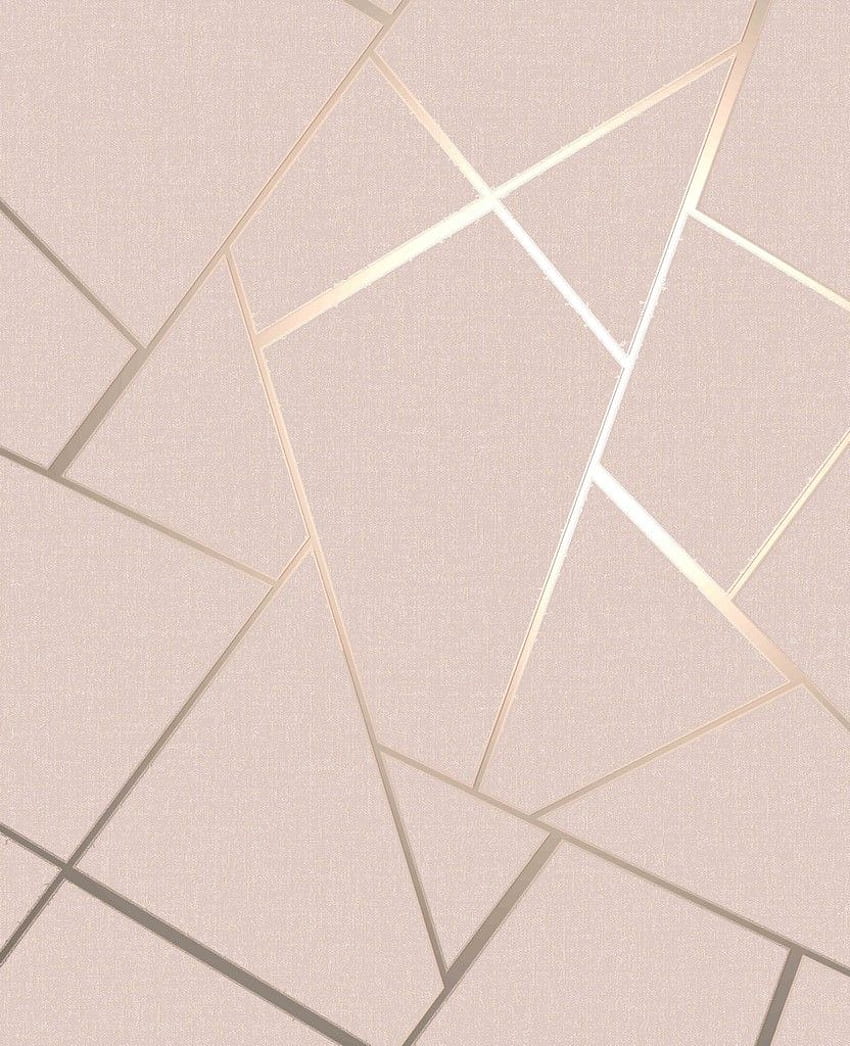 Fine Decor Quartz Fractal Geo Rose Gold Blush Pink FD42682, Rose Gold Geometric wallpaper ponsel HD