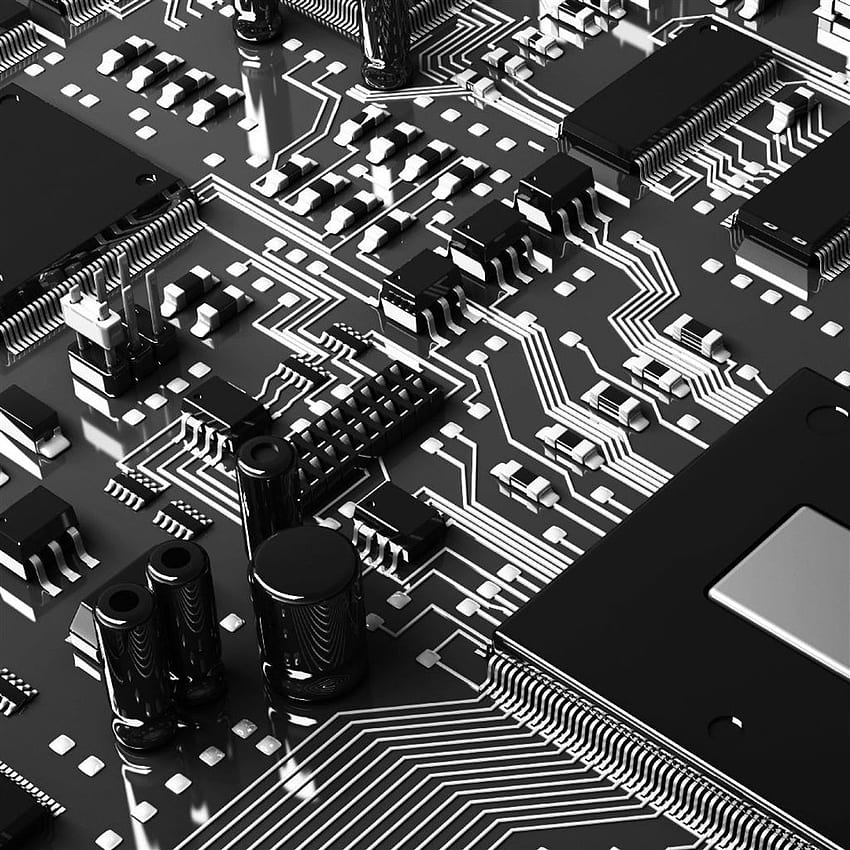 Circuiti stampati Condensatori Resistori iPad Air - Circuito, circuito stampato nero Sfondo del telefono HD