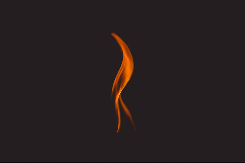 ogień, płomień, minimalizm, ciemne tło Tapeta HD