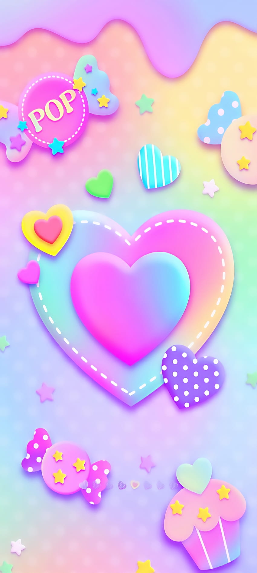 Candy Heart, pink HD phone wallpaper