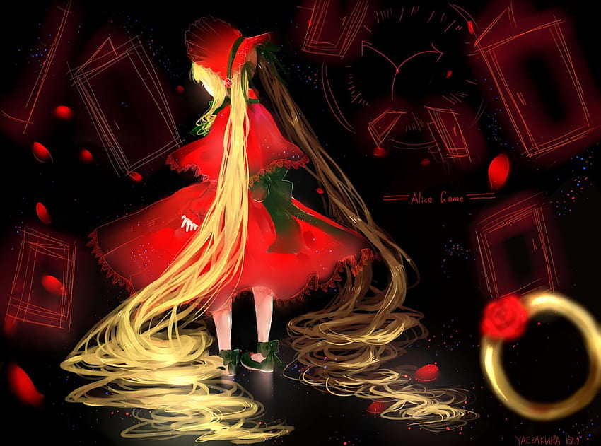 Rosen Madien, Mädchen, Anime, hübsch, rot HD-Hintergrundbild
