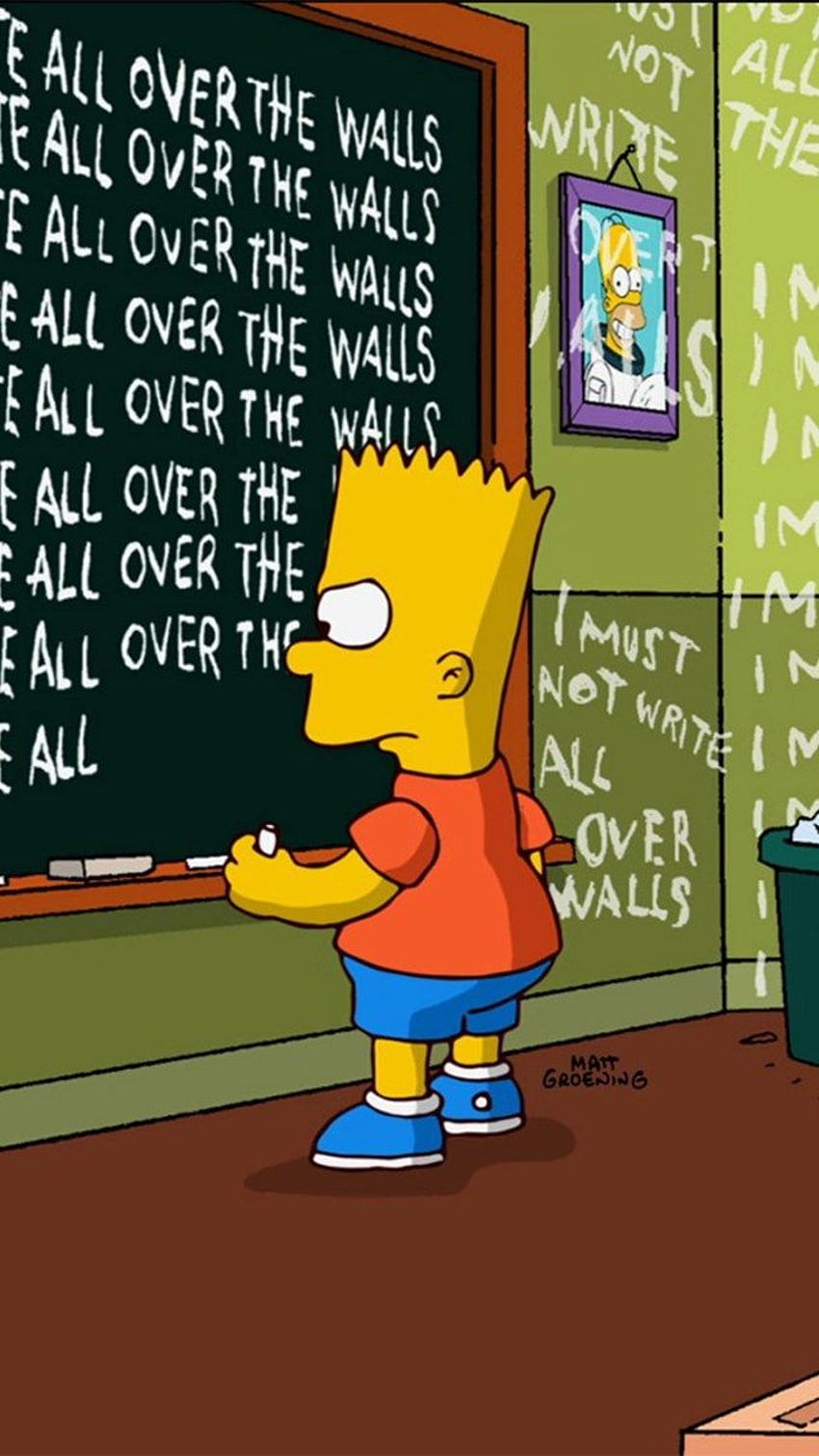 Download Sad Bart Simpson Facing The Wall Wallpaper