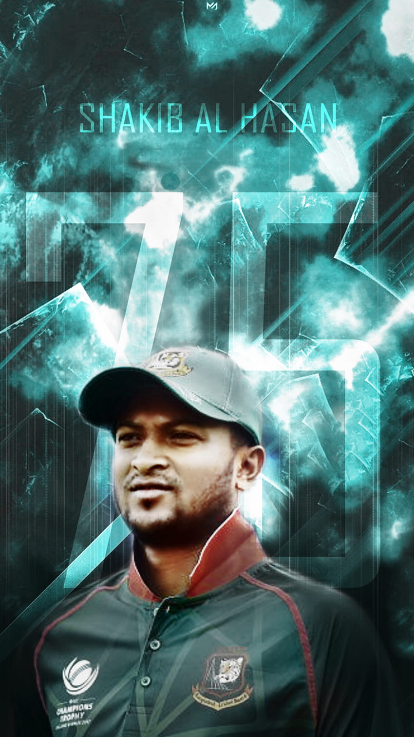 Shakib Al Hasan by MAHMUDGFX. Sport poster, Bangladesh cricket HD phone wallpaper