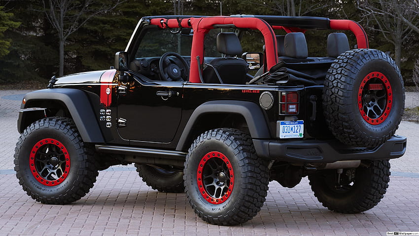  Jeep Wrangler rojo y negro HD fondo de pantalla